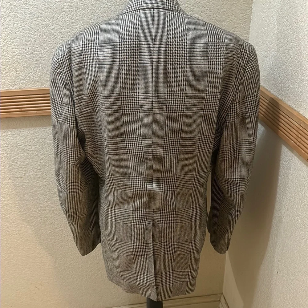 Men’s Club Room 100 % Silk Gingham Classic Blazer Size 44L Jacket! - Picture 8 of 15